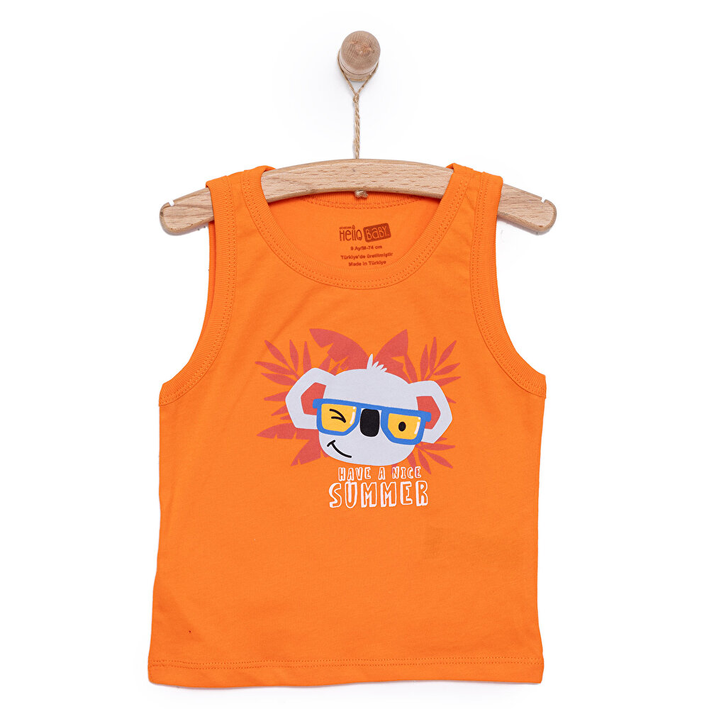 Basic Erkek Koala Baskılı Atlet Tshirt Erkek Bebek