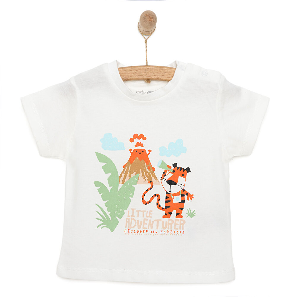 Basic Erkek Küçük Maceracılar Baskılı T-Shirt Erkek Bebek