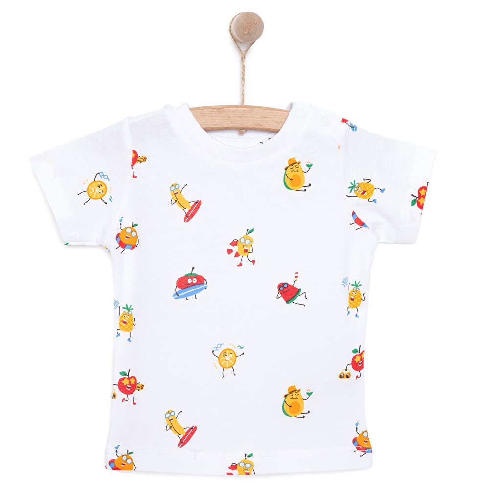 Basic Erkek Meyve Baskılı T-Shirt Erkek Bebek