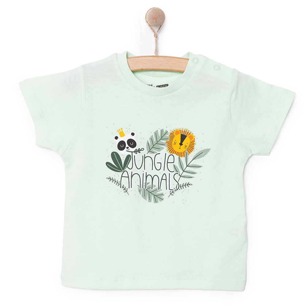 Basic Erkek Orman Hayvanları Baskılı T-Shirt Erkek Bebek