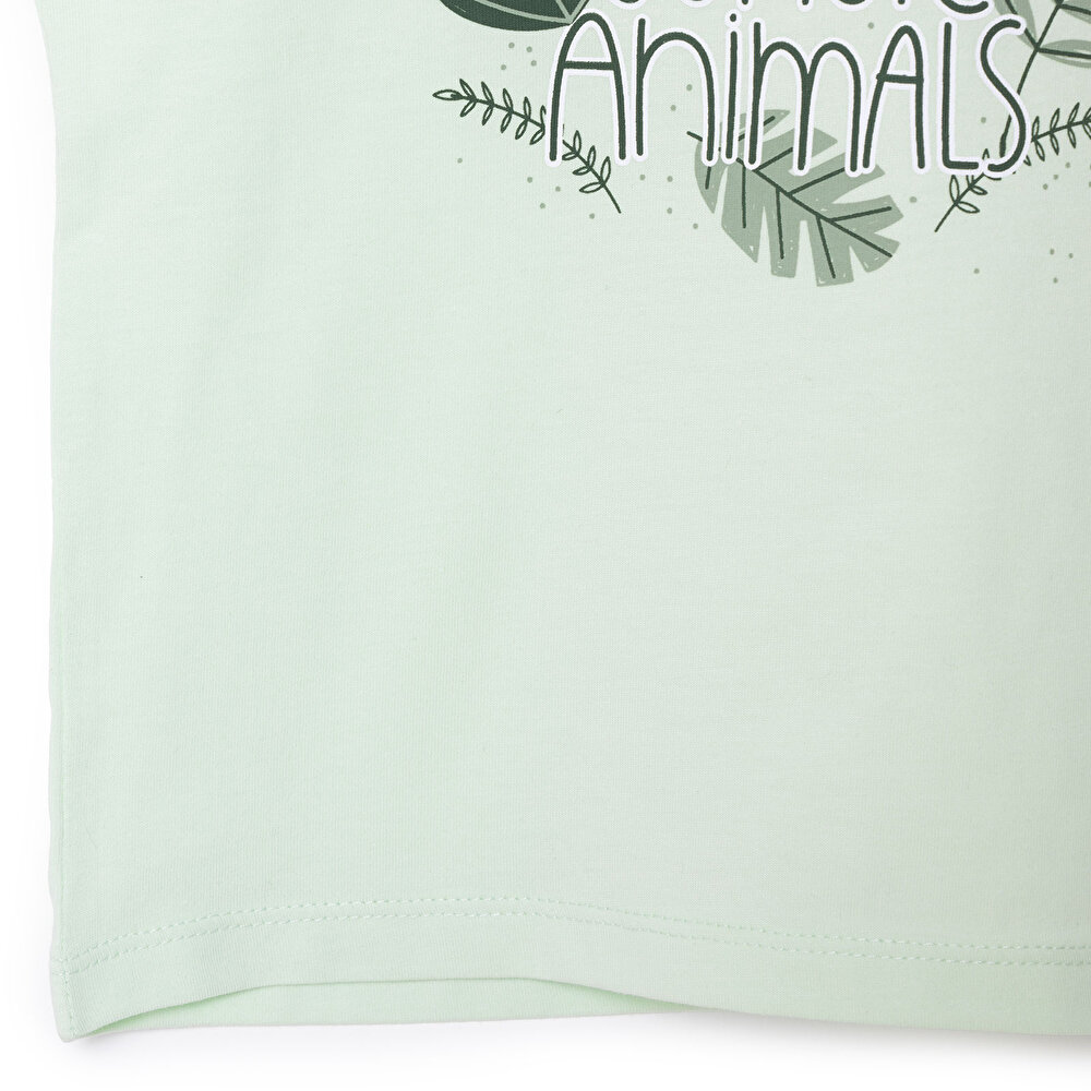 Basic Erkek Orman Hayvanları Baskılı T-Shirt Erkek Bebek