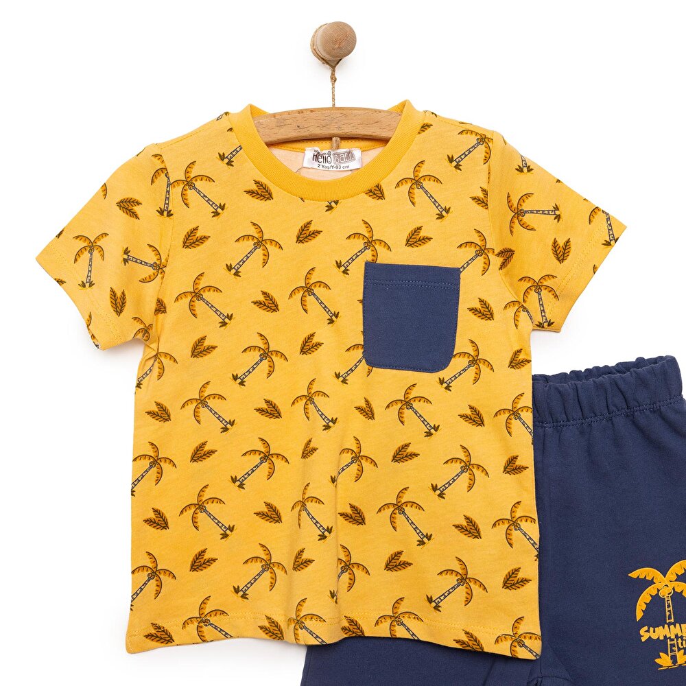 Basic Erkek Palmiye Desenli Şortlu Takım Erkek Bebek