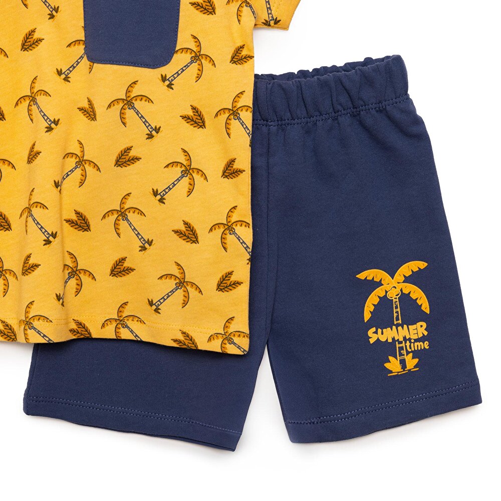 Basic Erkek Palmiye Desenli Şortlu Takım Erkek Bebek