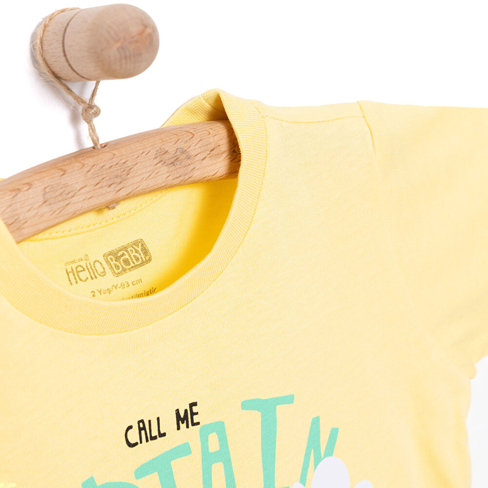 Basic Erkek Pilot Zürafa Baskılı T-Shirt Erkek Bebek