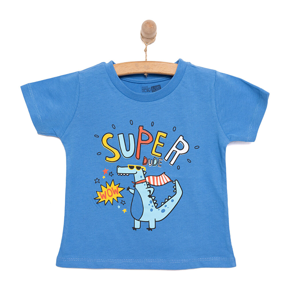 Basic Erkek Süper Dinozor Baskılı T-Shirt Erkek Bebek