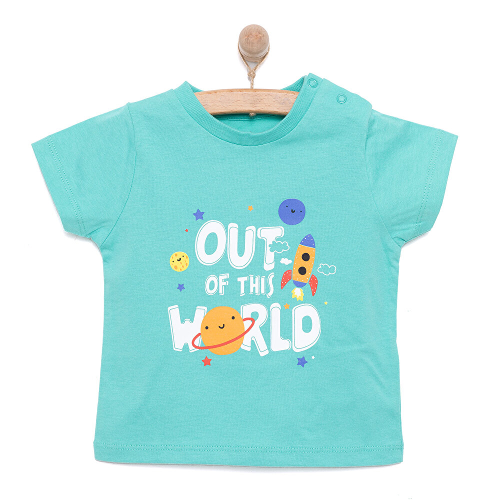Basic Erkek Uzay Baskılı T-Shirt Erkek Bebek
