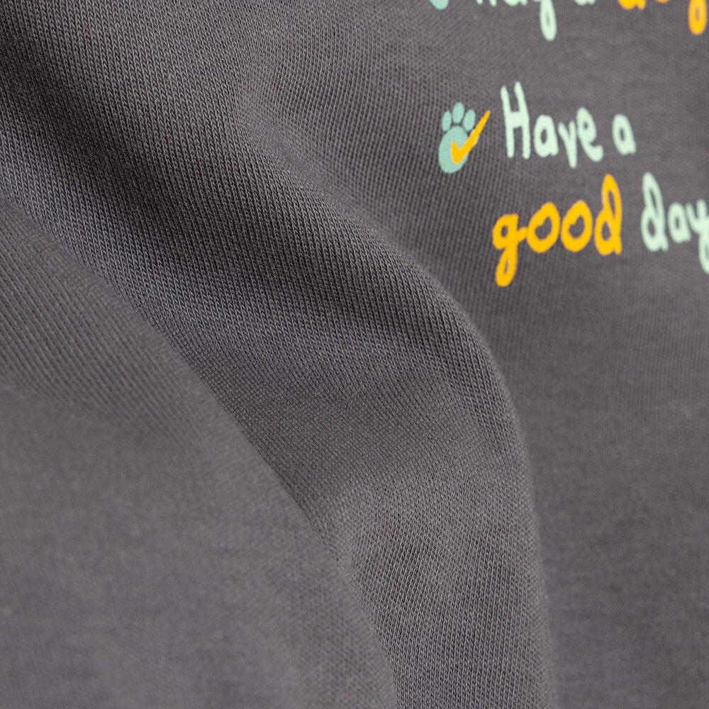 Erkek Bebek İnterlok Yazılı Baskılı Bisiklet Yaka Uzun Kol Antrasit