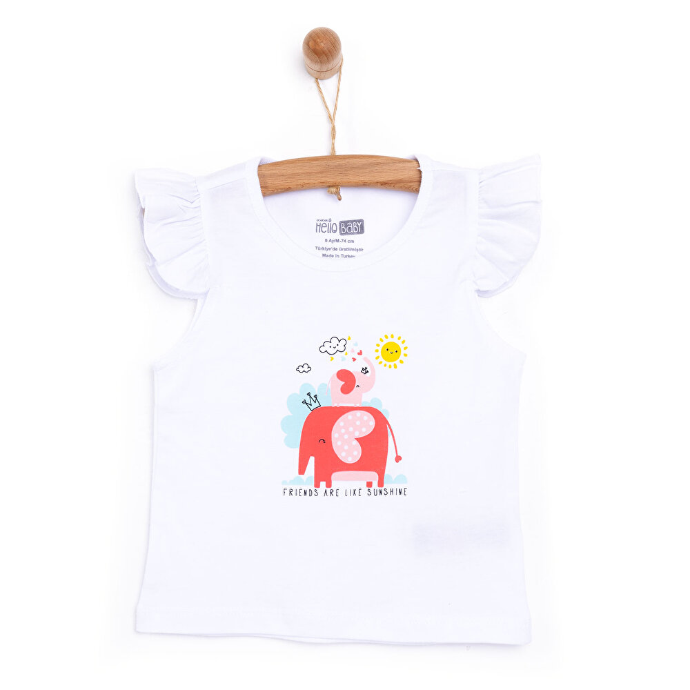 Basic Fil Baskılı Atlet Tshirt Kız Bebek