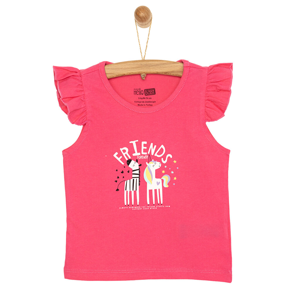 Basic Friends Baskılı Atlet Tshirt Kız Bebek