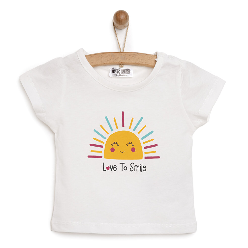 Basic Güneş Baskılı Tshirt Kız Bebek