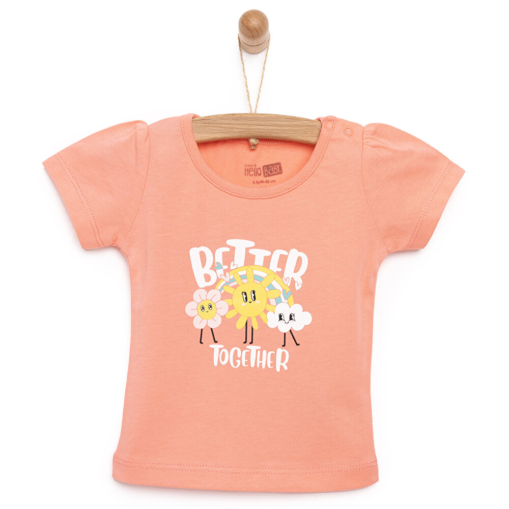 Basic Güneş Printed Tshirt Kız Bebek
