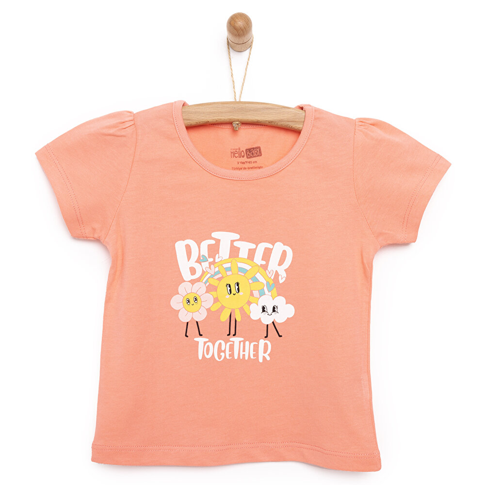 Basic Güneş Printed Tshirt Kız Bebek