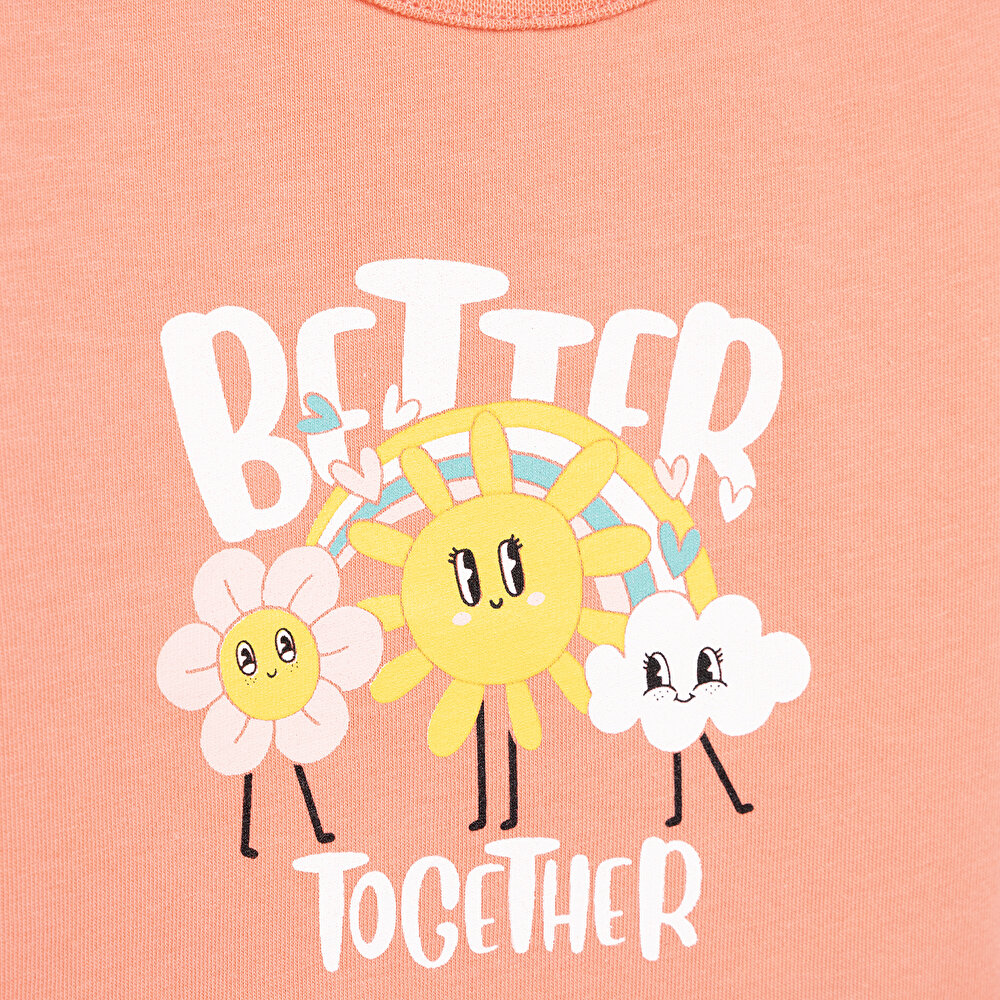 Basic Güneş Printed Tshirt Kız Bebek