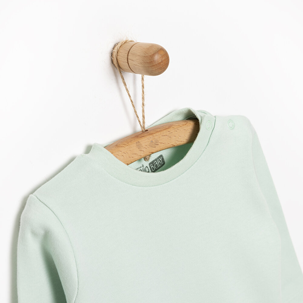 Basic Balıkçı İnterlok Sweatshirt Kız Bebek