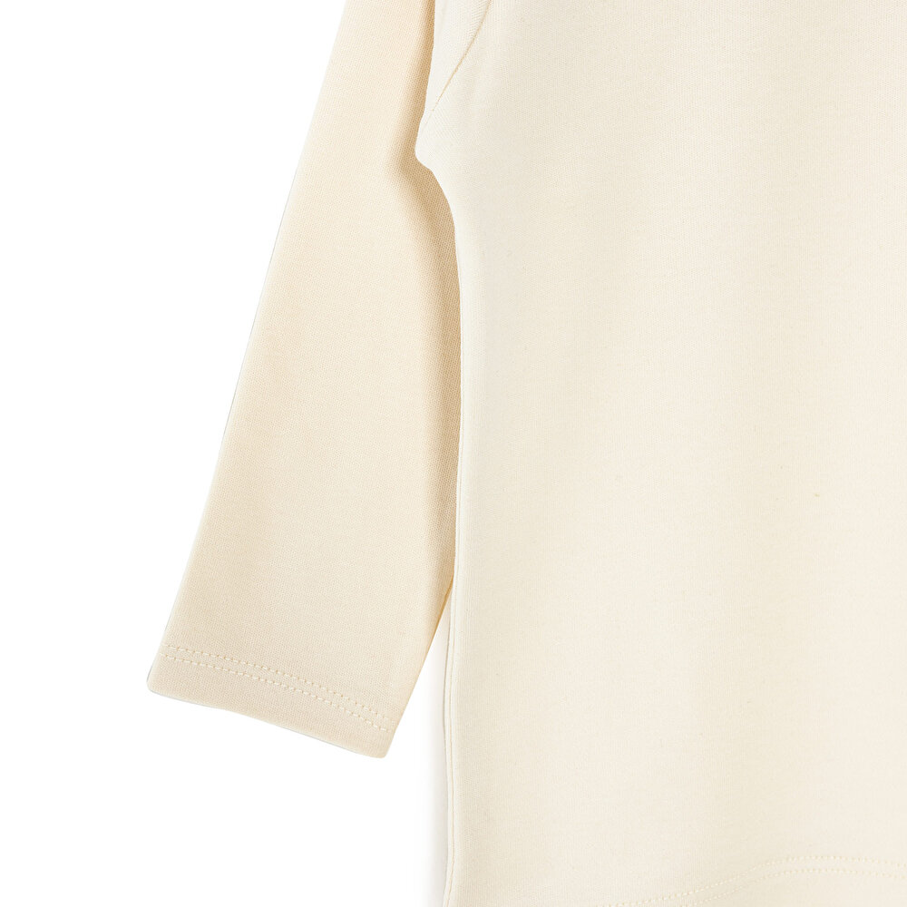 Unisex Bebek Tişört İnterlok Çıtçıtlı Bisiklet Yaka Uzun Kol Beyaz