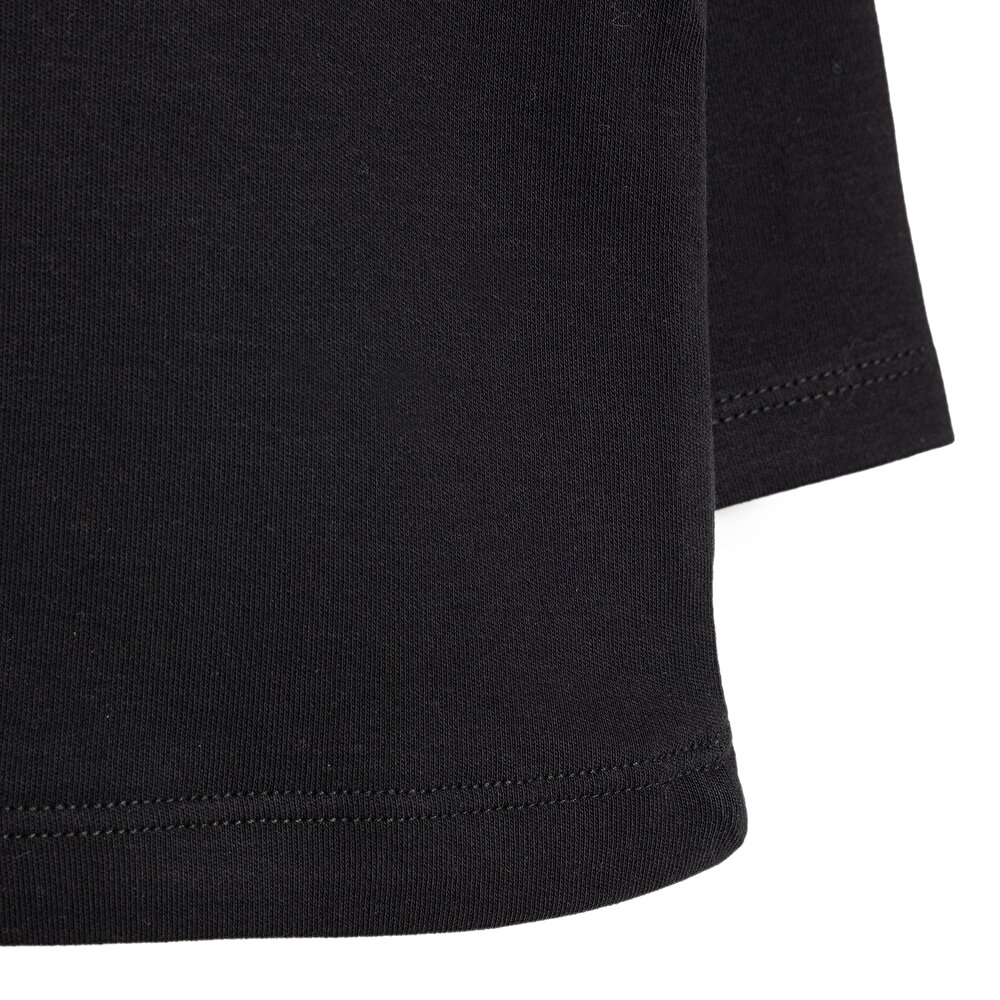 Unisex Tişört İnterlok Çıtçıtlı Bisiklet Yaka Uzun Kol