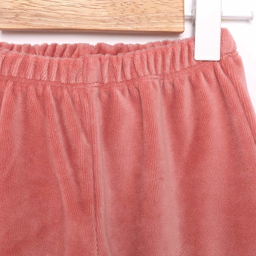 Kız Bebek Eşofman Alt Fitilli Kadife Örme Kumaş Lastikli Paça