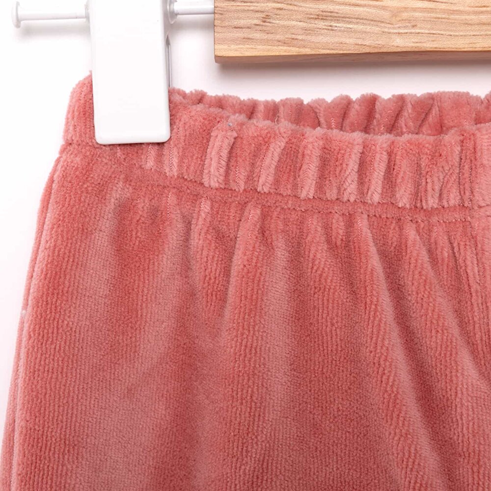 Kız Bebek Eşofman Alt Fitilli Kadife Örme Kumaş Lastikli Paça