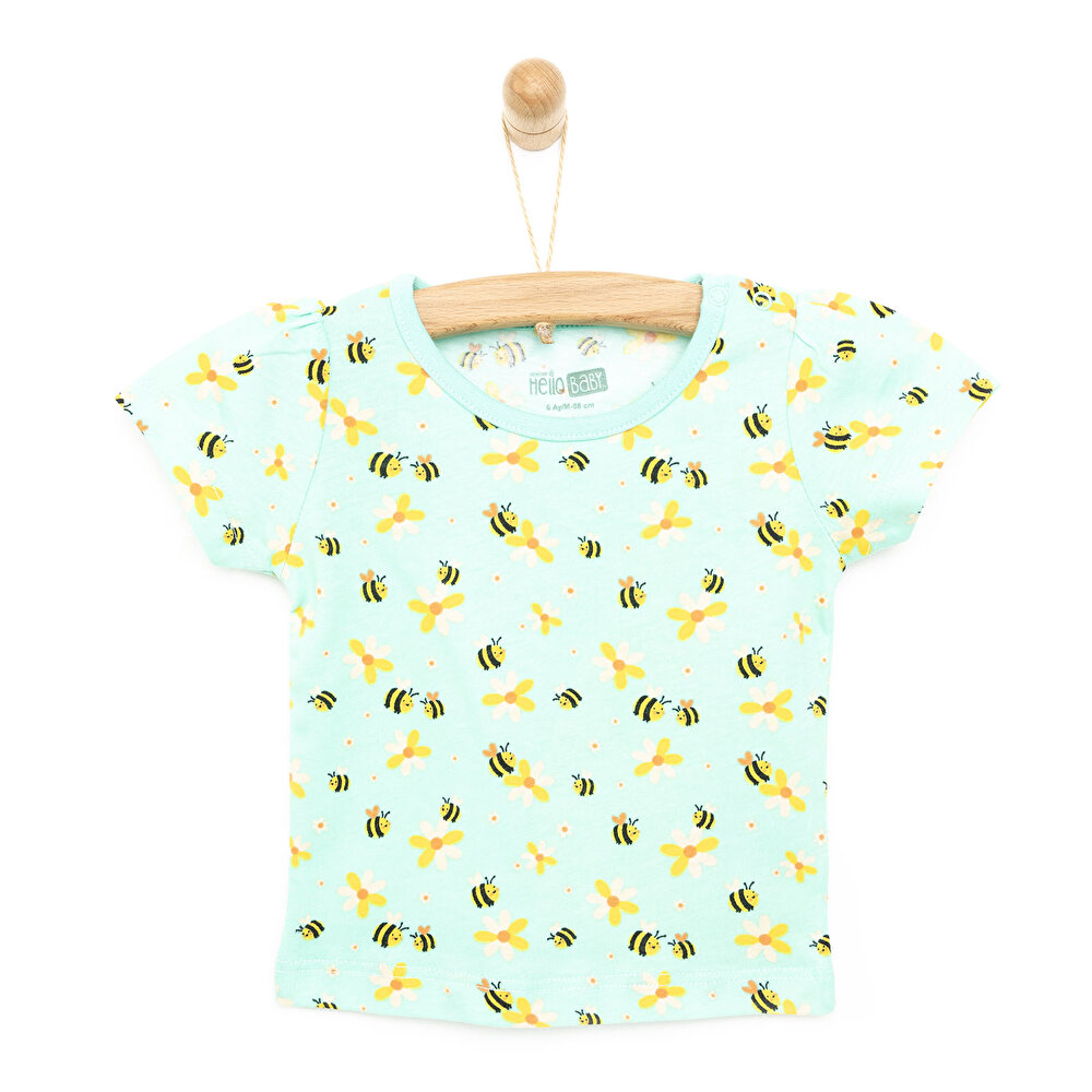 Basic Kalpli Arı Baskılı Tshirt Kız Bebek