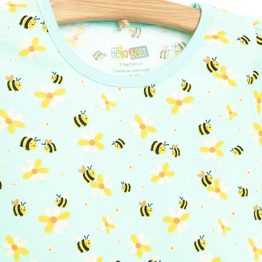 Basic Kalpli Arı Baskılı Tshirt Kız Bebek