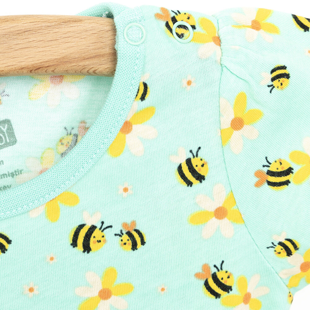 Basic Kalpli Arı Baskılı Tshirt Kız Bebek