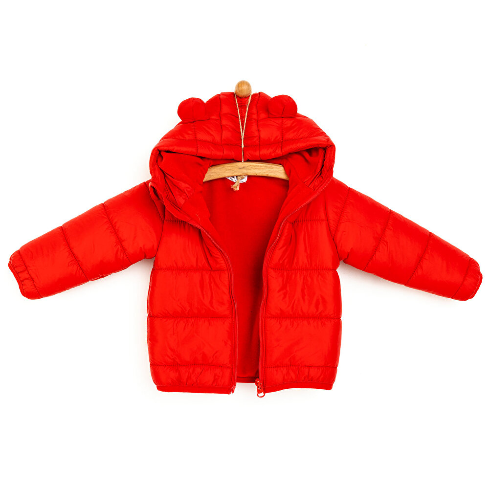 Basic Kapüşonlu Kulaklı Mont Erkek Bebek