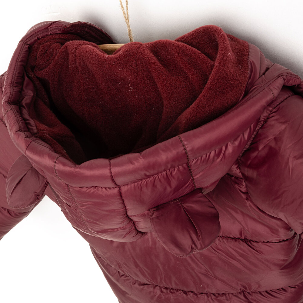 Basic Kapüşonlu Kulaklı Mont Kız Bebek