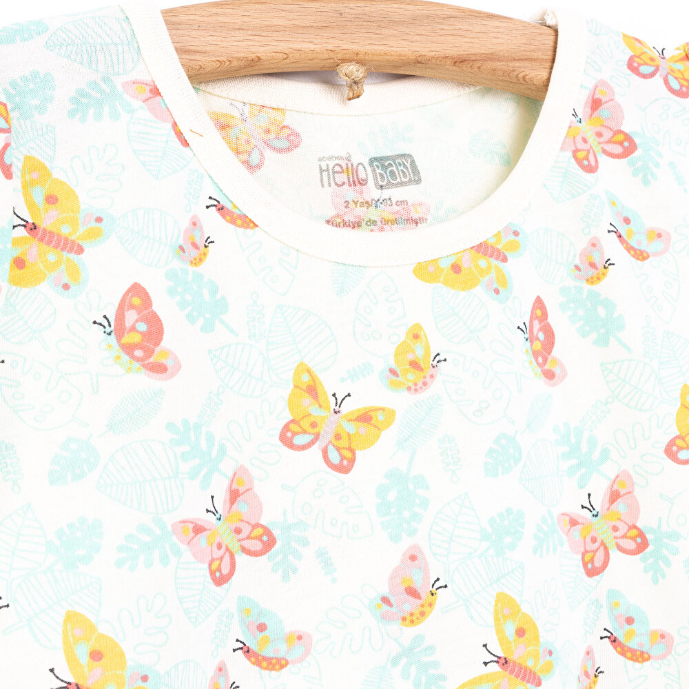 Basic Kelebek Baskılı Tshirt Kız Bebek