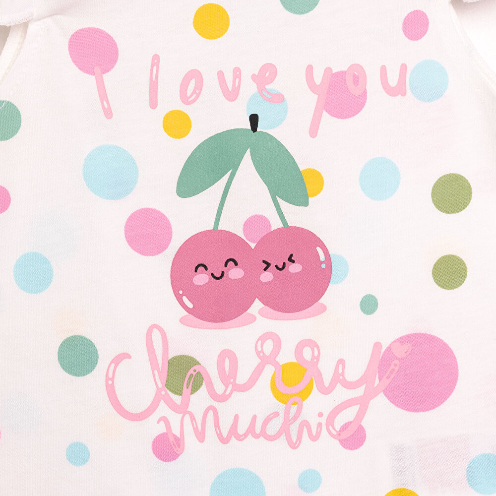 Basic Kiraz Baskılı Fırfırlı Atlet-Şort Kız Bebek