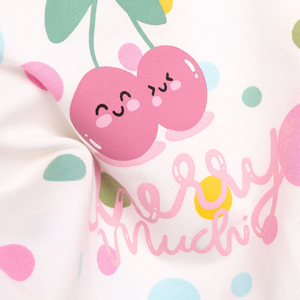 Basic Kiraz Baskılı Fırfırlı Atlet-Şort Kız Bebek