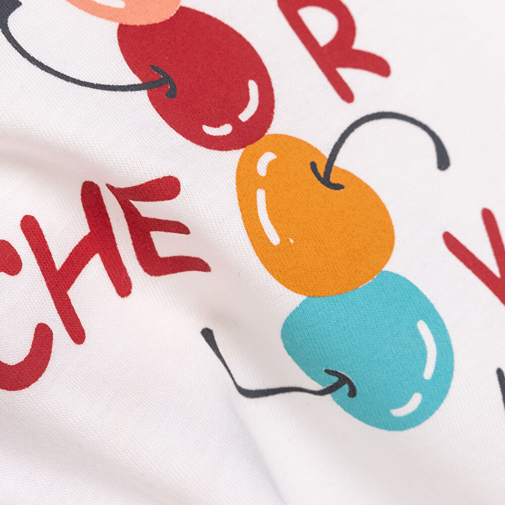 Basic Kiraz Baskılı Tshirt Kız Bebek