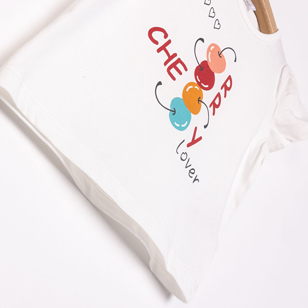 Basic Kiraz Baskılı Tshirt Kız Bebek