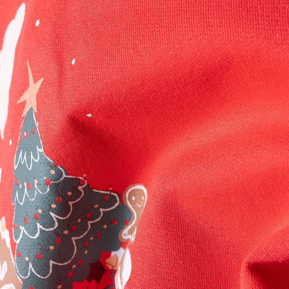 Basic Kız Az Şardonlu Kış Temalı Sweatshirt Kız Bebek