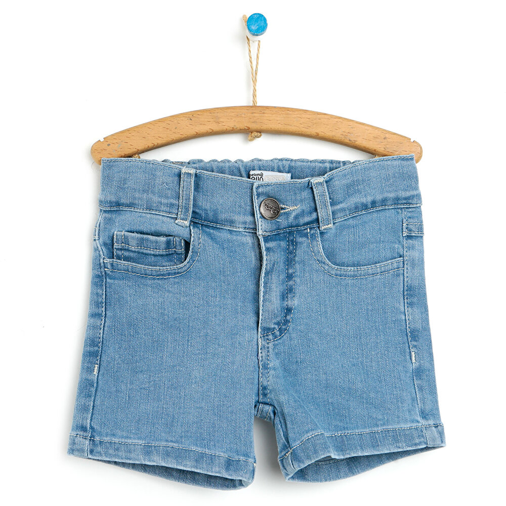 Basic Kız Bebek Buz Mavi Denim Şort