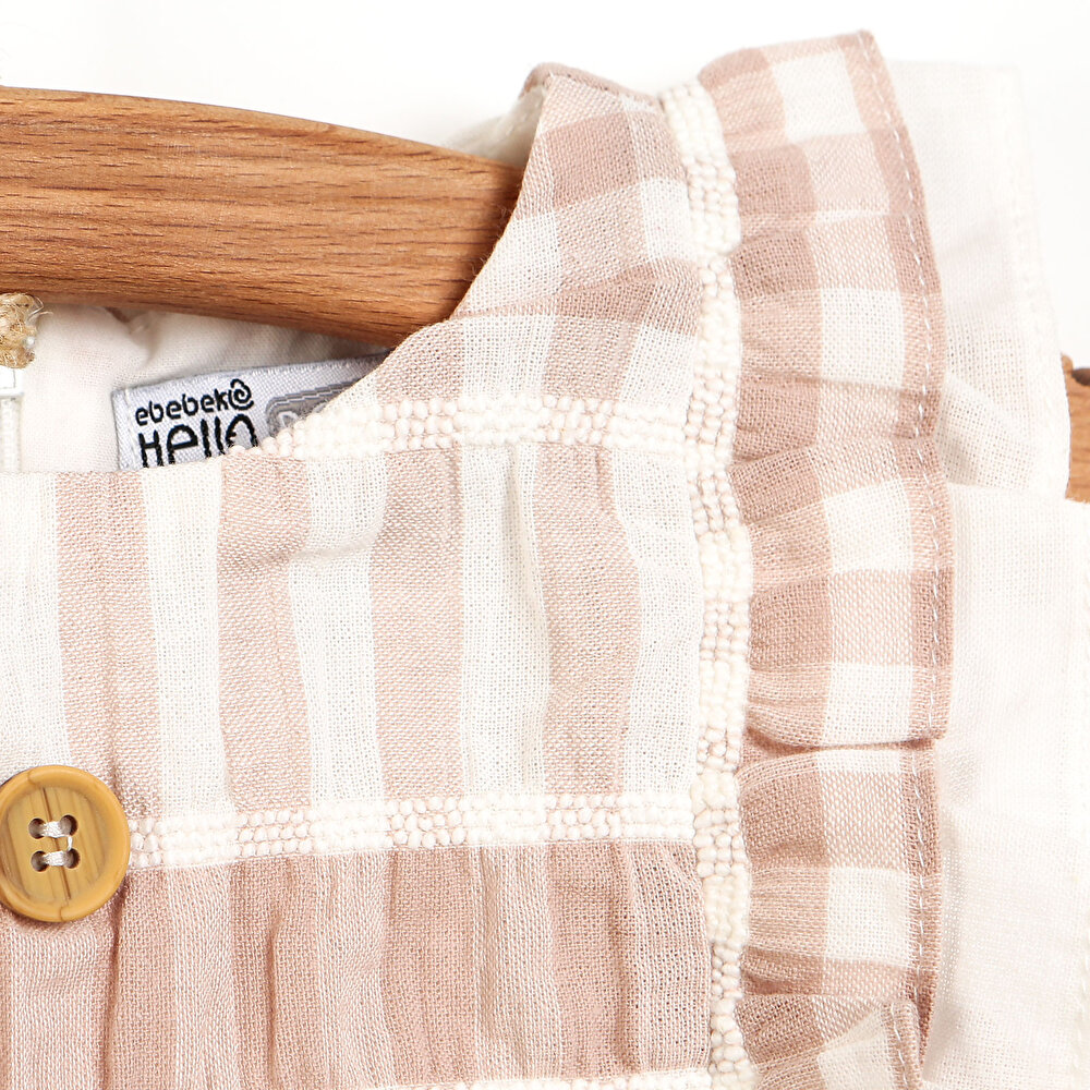 Basic Kız Bebek Düğmeli Fırfırlı Elbise Kız Bebek