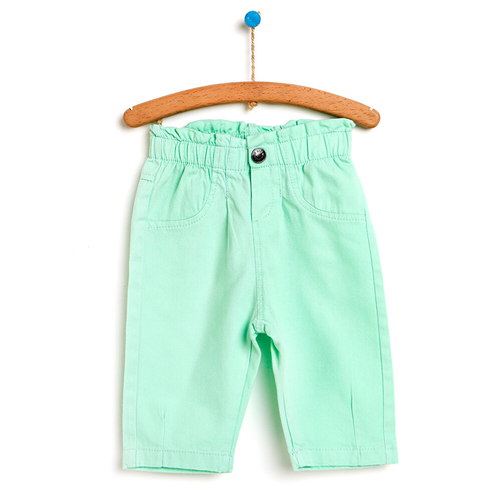 Kız Bebek Pantolon Gabardin Dokuma Düğmeli