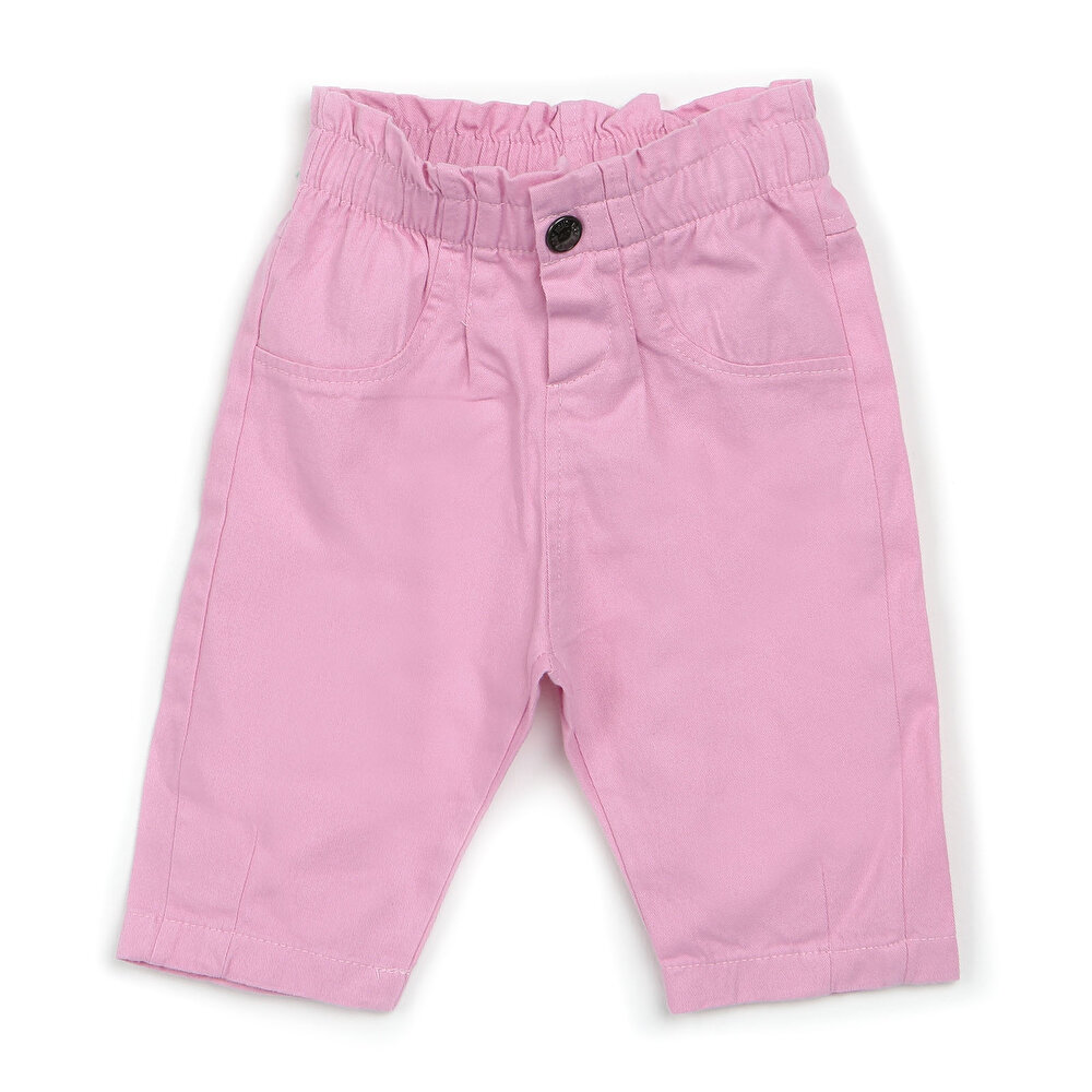 Kız Bebek Pantolon Gabardin Dokuma Düğmeli