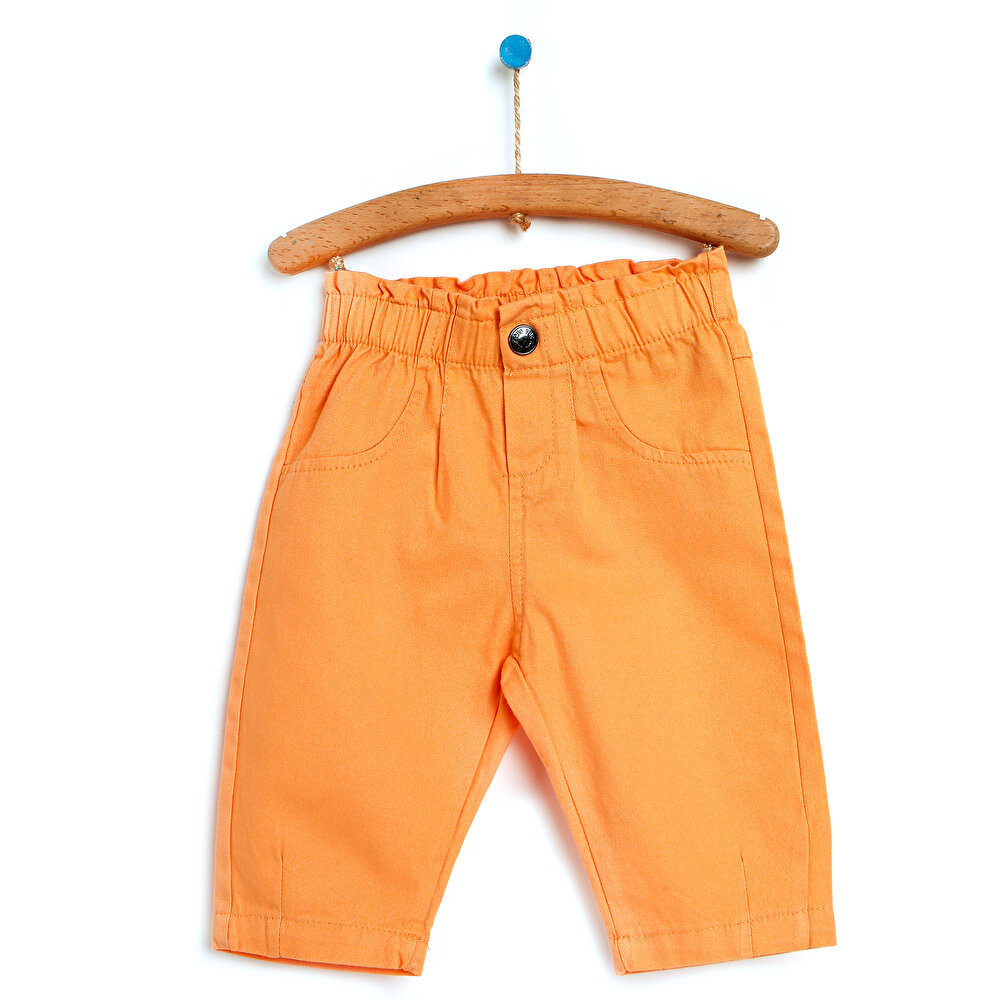 Kız Bebek Pantolon Gabardin Dokuma Düğmeli