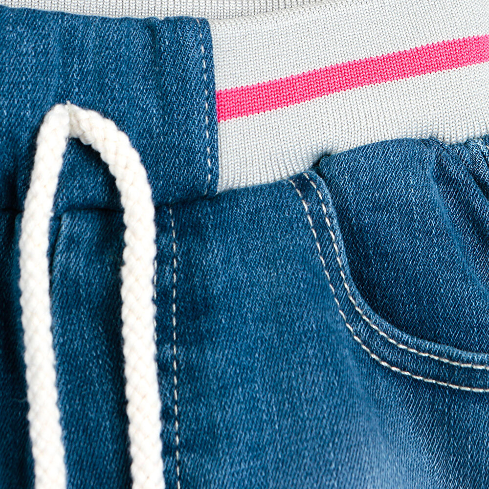 Basic Kız Bebek Lastikli Denim Şort