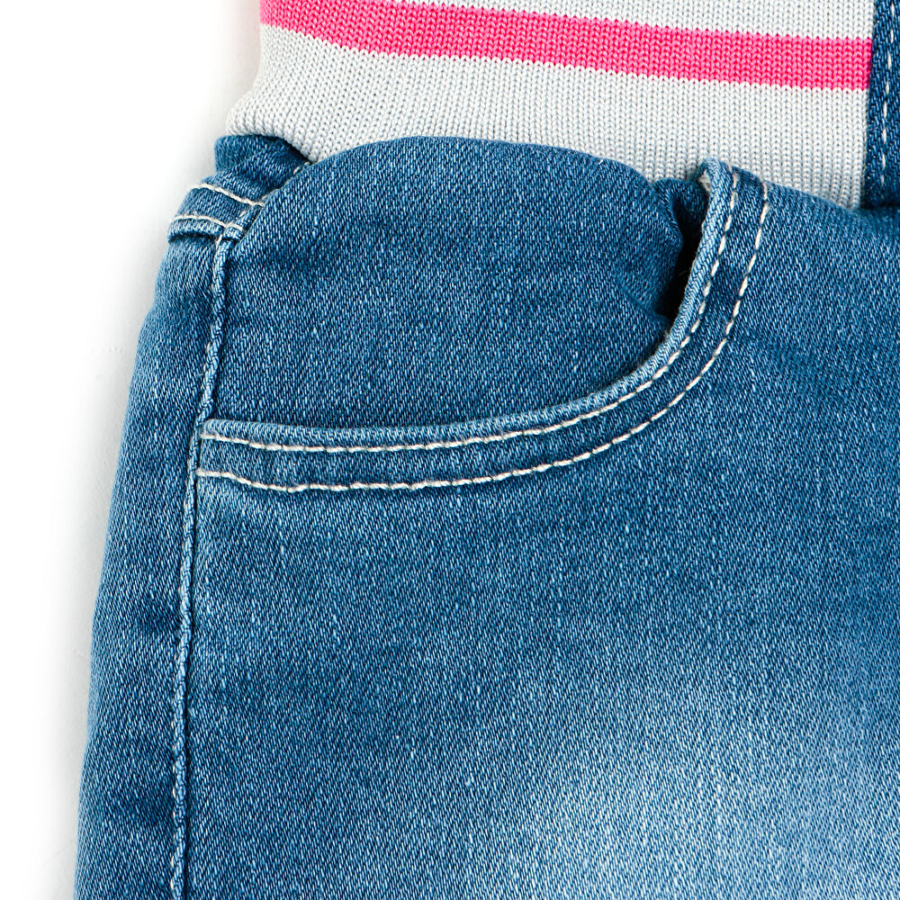 Basic Kız Bebek Lastikli Denim Şort