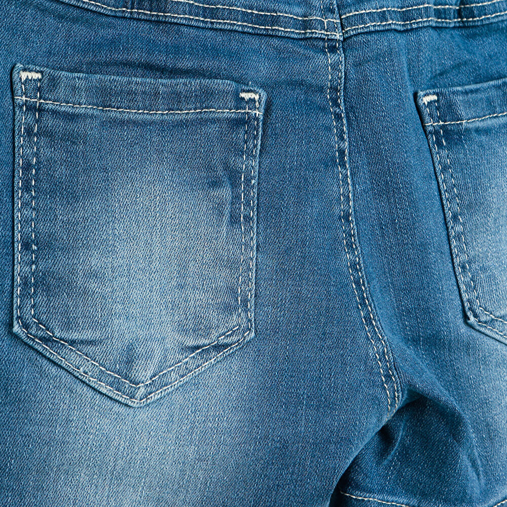 Basic Kız Bebek Lastikli Denim Şort