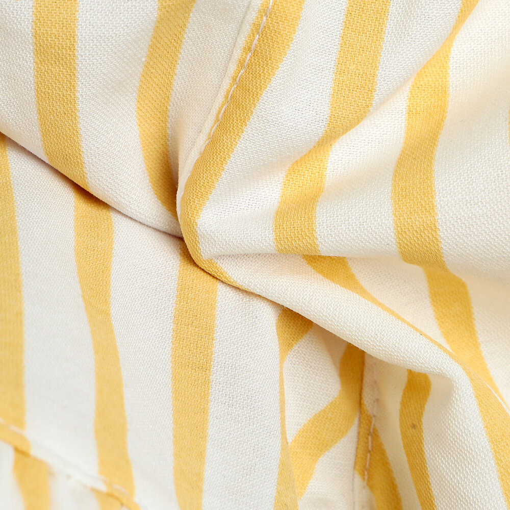 Basic Kız Bebek Sarı Çizgili Bermuda Şort Kız Bebek