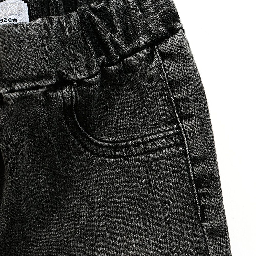 Basic Kız Bebek Siyah Denim Pantolon Kız Bebek