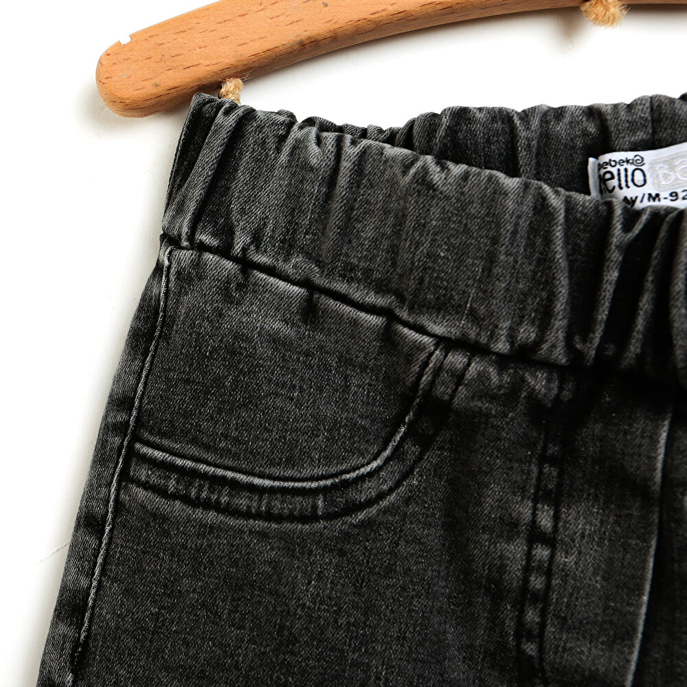 Basic Kız Bebek Siyah Denim Pantolon Kız Bebek