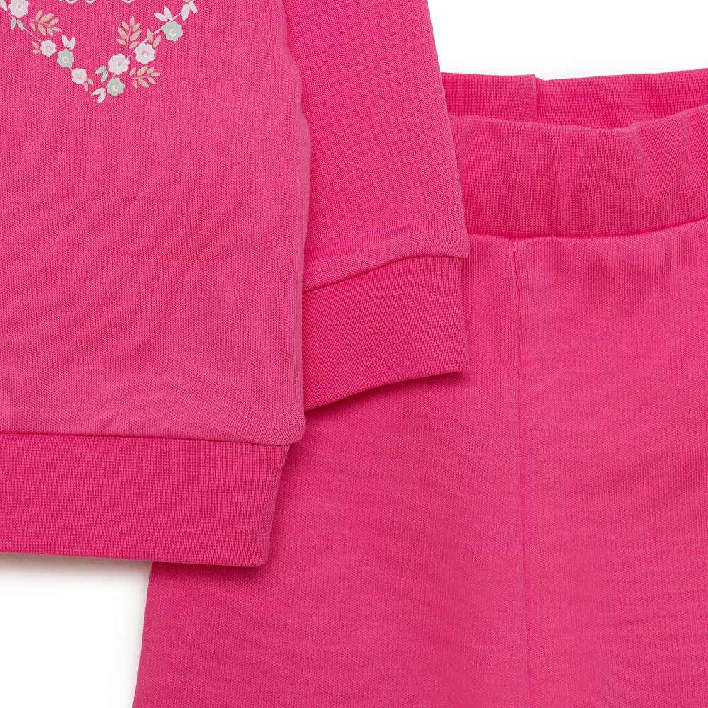 Basic Kız Çiçek Baskılı Eşofman Takımı Kız Bebek