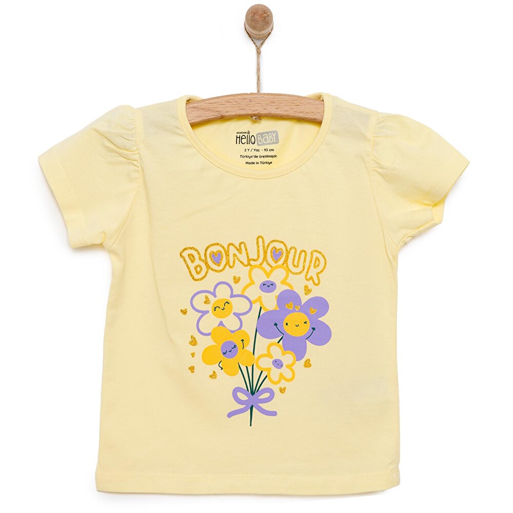 Basic Kız Çiçek Baskılı T-Shirt Kız Bebek