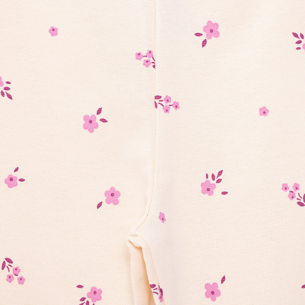 Basic Kız Çiçek Desenli  İspanyol Paça Tayt Kız Bebek