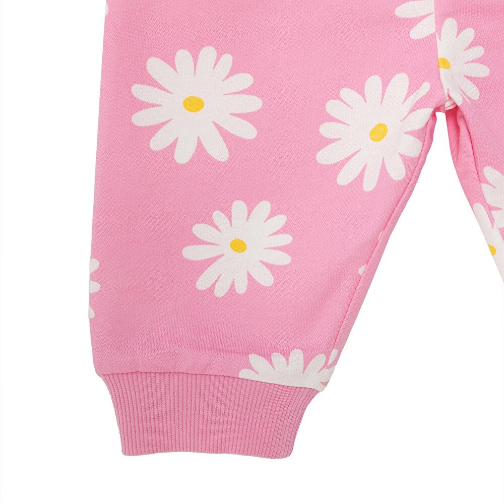 Basic Kız Fermuarlı Papatya Desenli Eşofman Takımı Kız Bebek