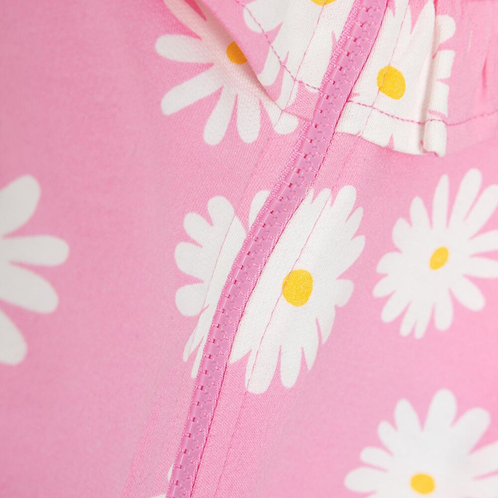 Basic Kız Fermuarlı Papatya Desenli Eşofman Takımı Kız Bebek