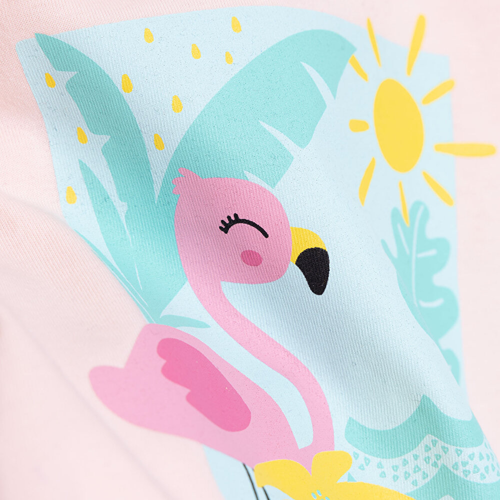 Basic Kız Flamingo Baskılı T-Shirt Kız Bebek